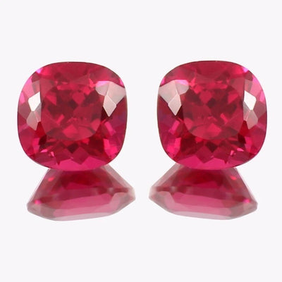 red ruby cushion pair