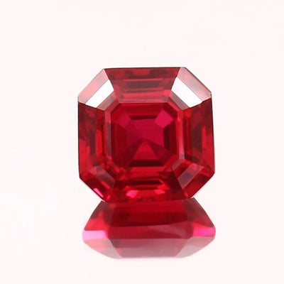 Red ruby Mogok gemstone with a clear background