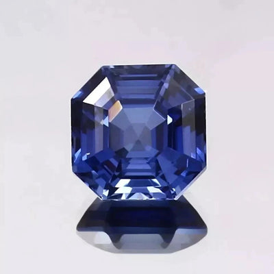 Royal Blue Sapphire gemstone with a clear background
